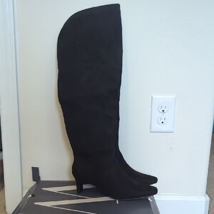 Worthington Black Suede Knee-HighBoots